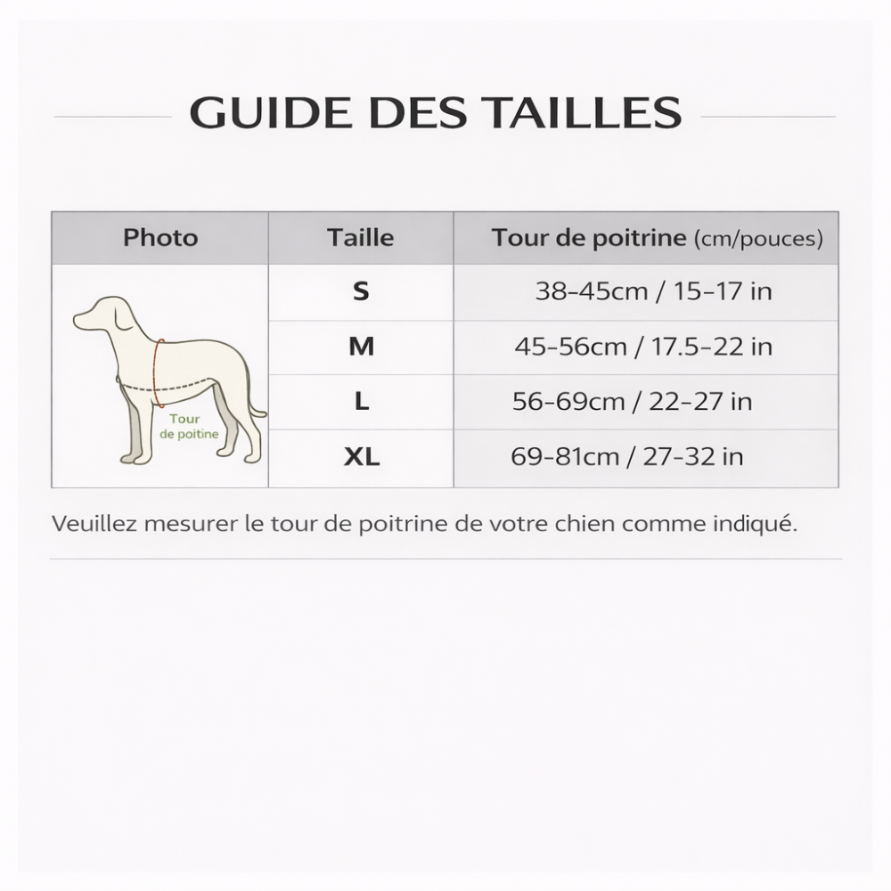 Harnais haute visibilité chien guide des tailles
