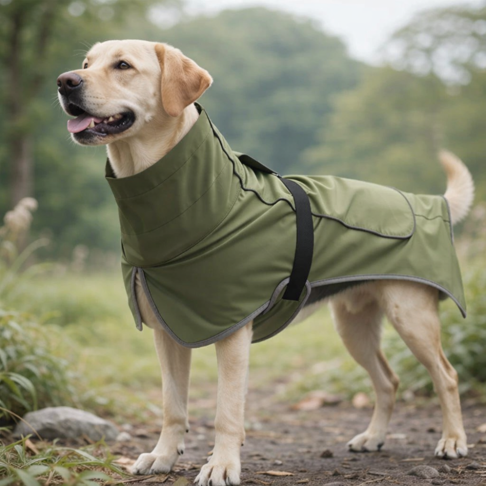 Manteau imperméable chien de couleur verte