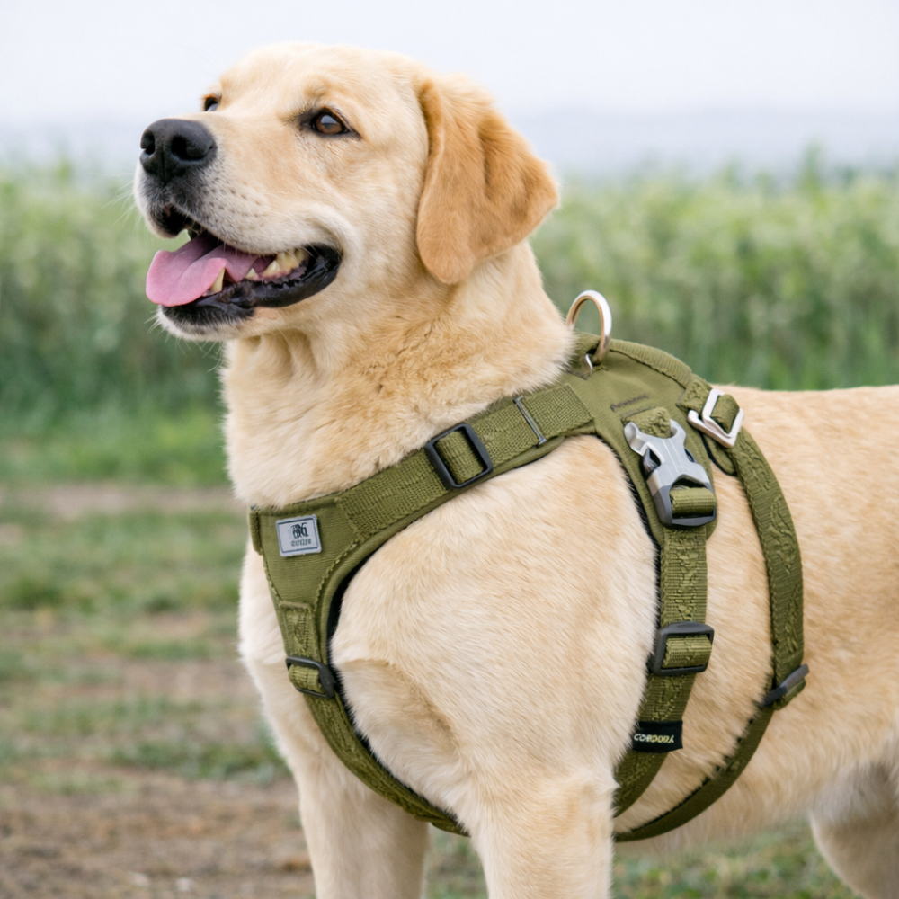 Harnais en h chien de couleur vert 
