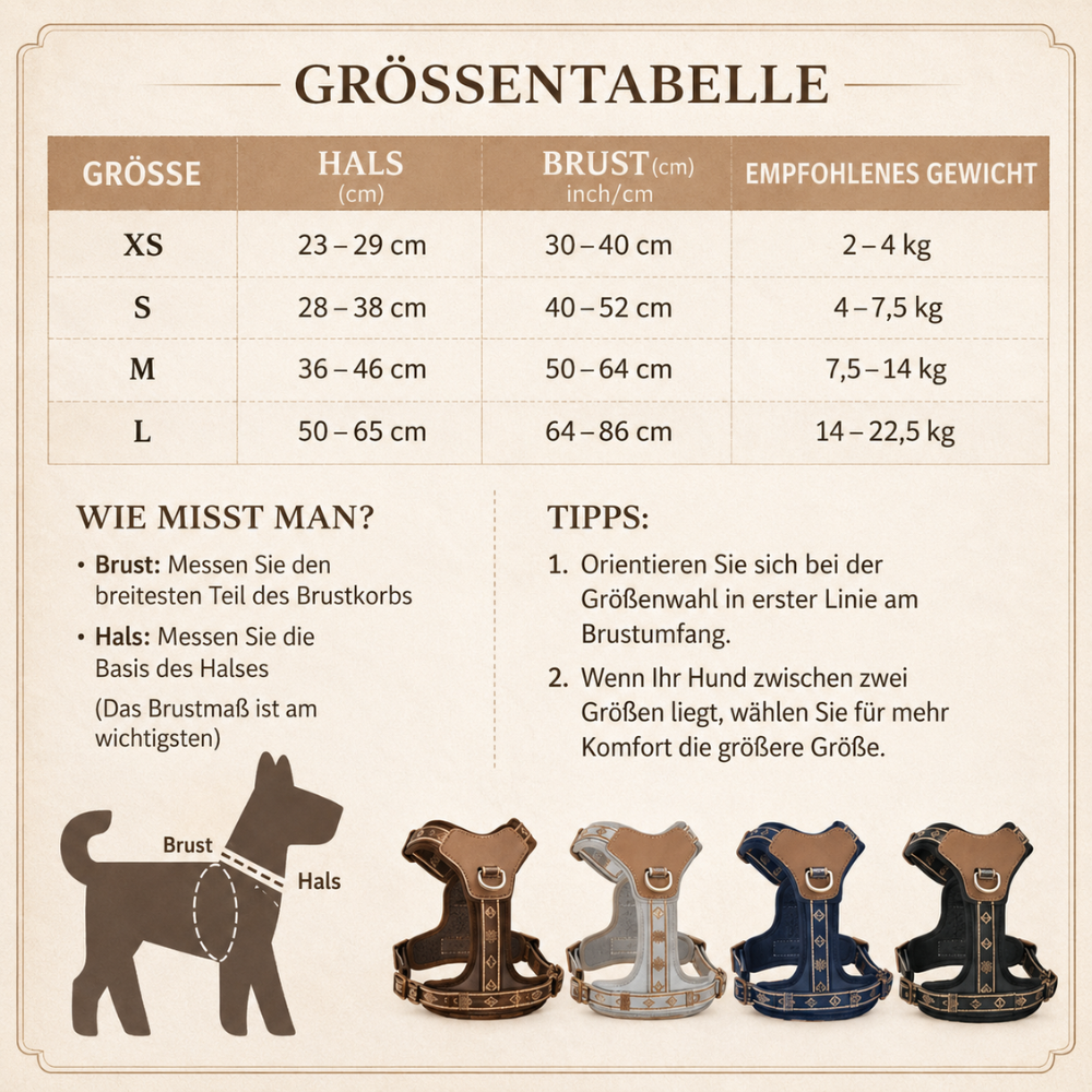 Harnais en y pour chien guide des tailles allemand