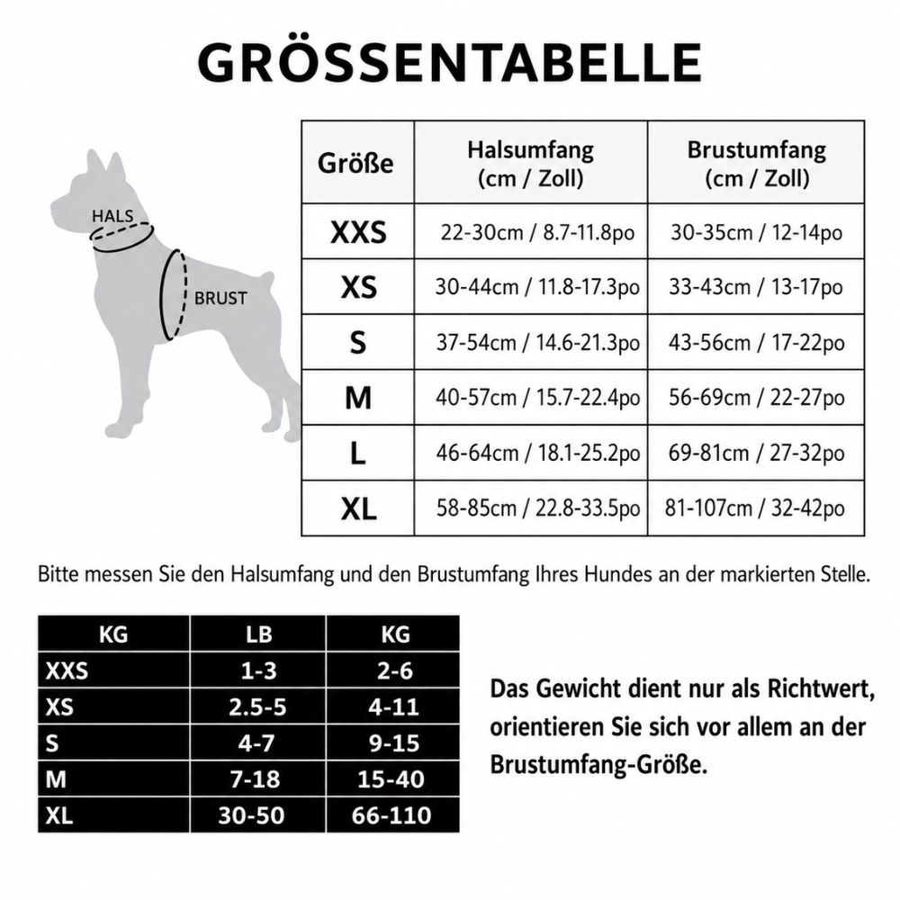 Harnais tactique chien guide des tailles allemand