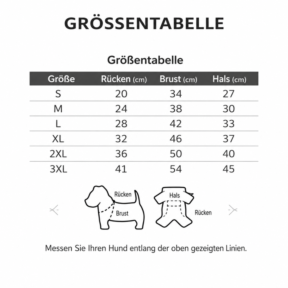 Blouson pour chien guide des tailles allemand