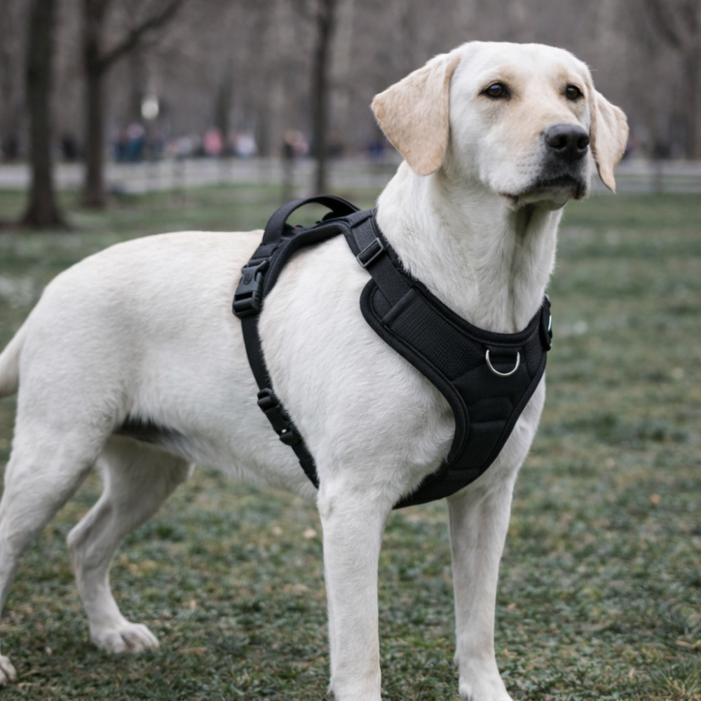 Harnais chien airtag de couleur noir