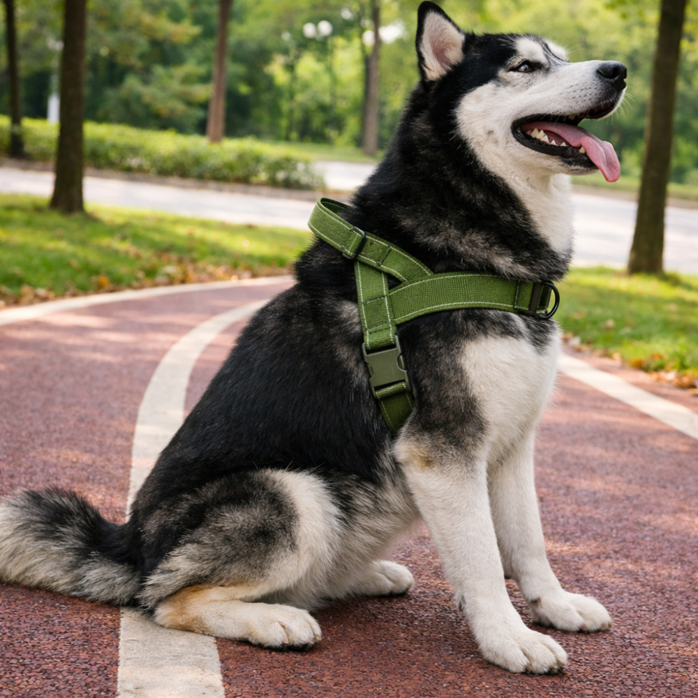 Harnais renforcé chien vert