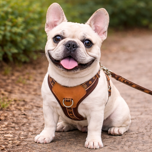 Harnais en y pour chien marron