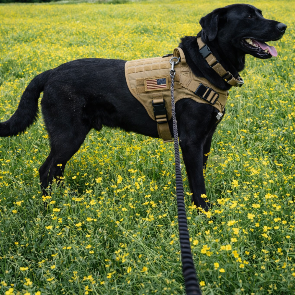 Harnais réglable chien de couleur marron 