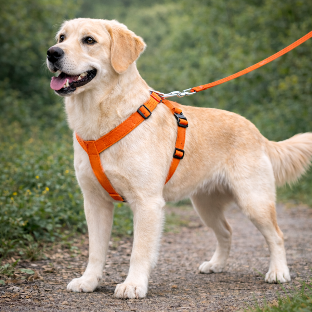 Harnais randonnée chien de couleur orange