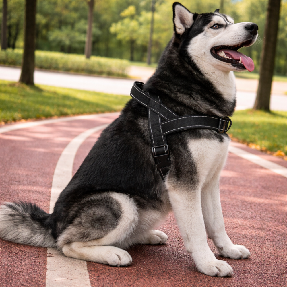 Harnais renforcé chien de couleur noir