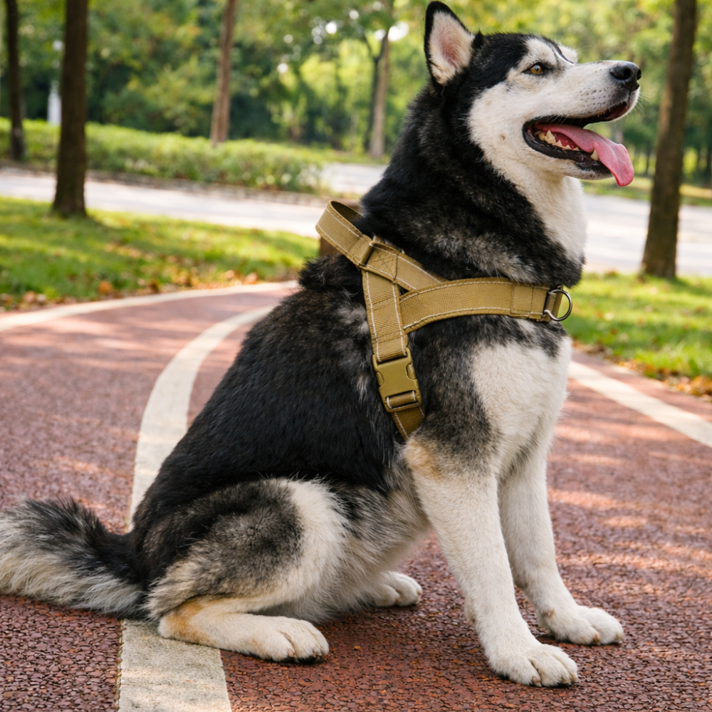 Harnais renforcé chien beige
