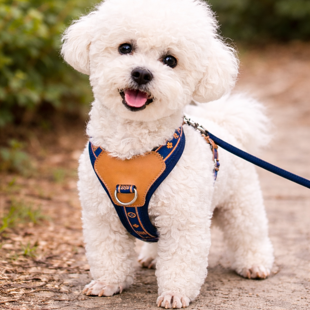 Harnais en y pour chien de couleur bleu