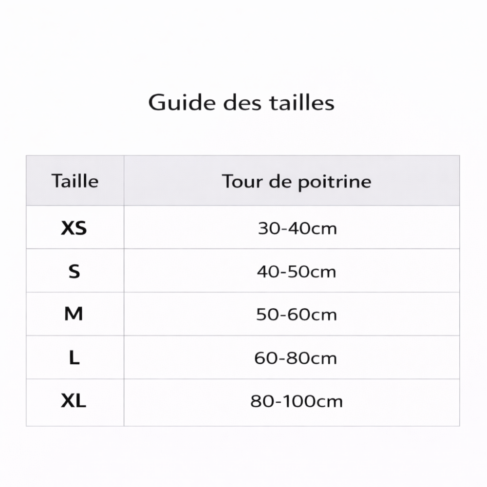 Harnais randonnée chien guide des tailles
